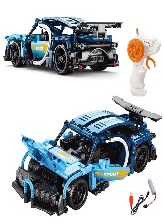 HITRUZ RC Remote Control Building Block Car Kit 2.4GHz Rechargeable Sports Car Toy with Openable Doors & High-Speed Racing DIY Model Kit for Kids & Adults Bugattti Building Blocks Car 【395 Pcs】 - Image 1